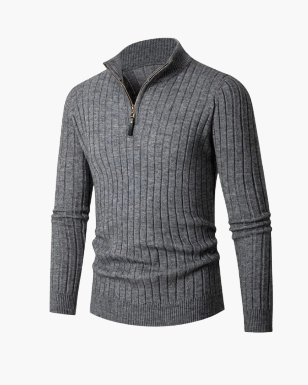 Kieran - Men's Ribbed Half-Zip Knit Pullover