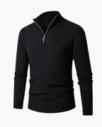 Kieran - Men's Ribbed Half-Zip Knit Pullover