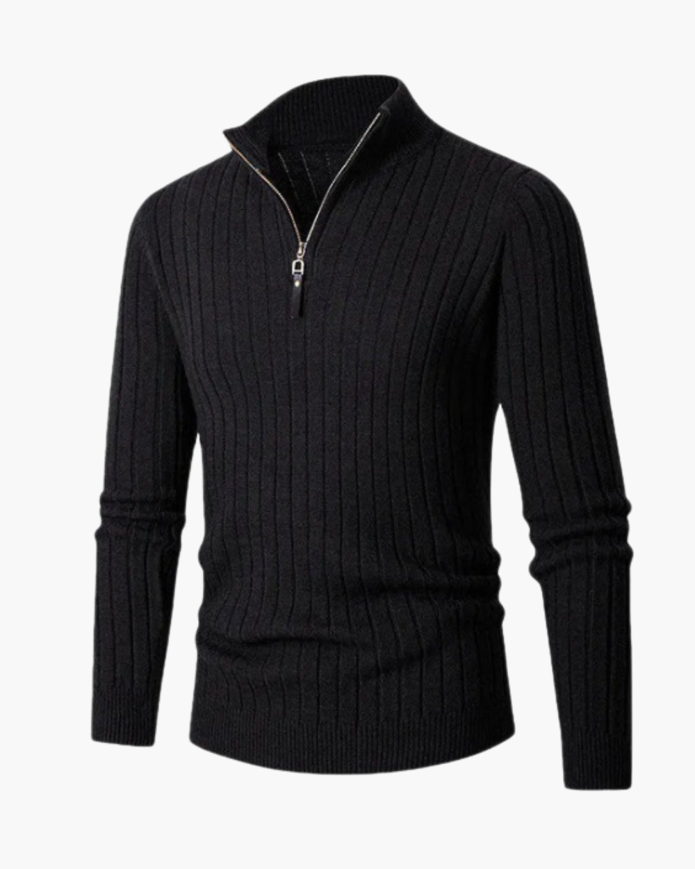Kieran - Men's Ribbed Half-Zip Knit Pullover