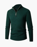 Kieran - Men's Ribbed Half-Zip Knit Pullover