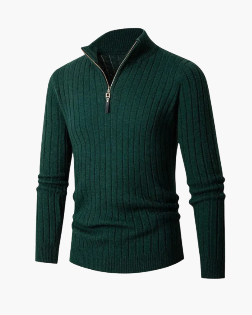 Kieran - Men's Ribbed Half-Zip Knit Pullover