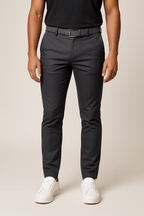 Kieran - Men's Tapered Stretch Chinos with Woven Belt