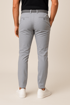 Kieran - Men's Tapered Stretch Chinos with Woven Belt