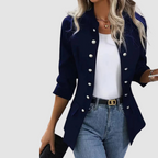 Lennie - Women's Double-Breasted Blazer with Metallic Buttons
