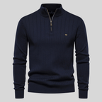 Lennox - Men's Ribbed Mock-Neck Half-Zip Pullover