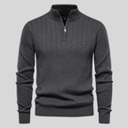Lennox - Men's Ribbed Mock-Neck Half-Zip Pullover