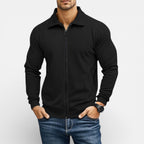 Leroy - Men's Knit Zipped Textured Jacket