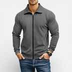 Leroy - Men's Knit Zipped Textured Jacket
