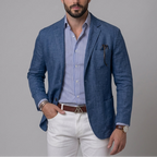 Lucian - Men's Unstructured Linen Blazer with Notch Lapels