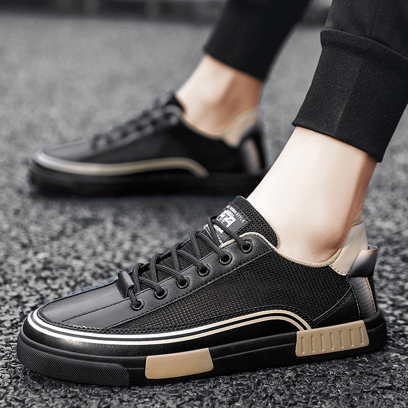 Lucio - Men's Lace-Up Sneakers with Mesh Panelling