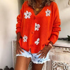 Lydia - Women's Button-Front Floral Cardigan