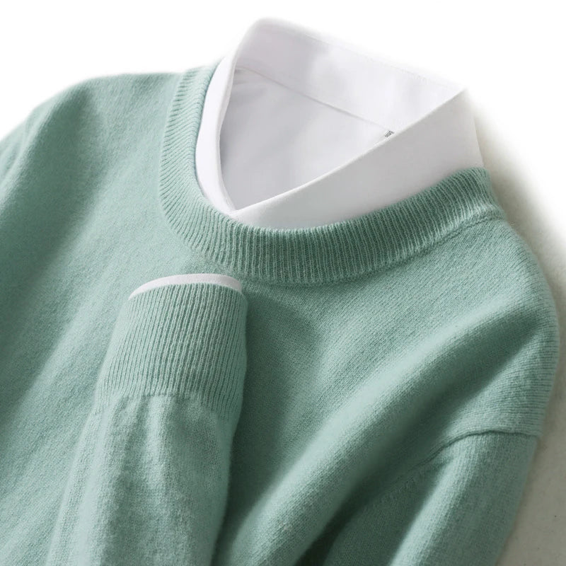 Lysander - Men's Ribbed Cashmere Blend Crewneck Sweater