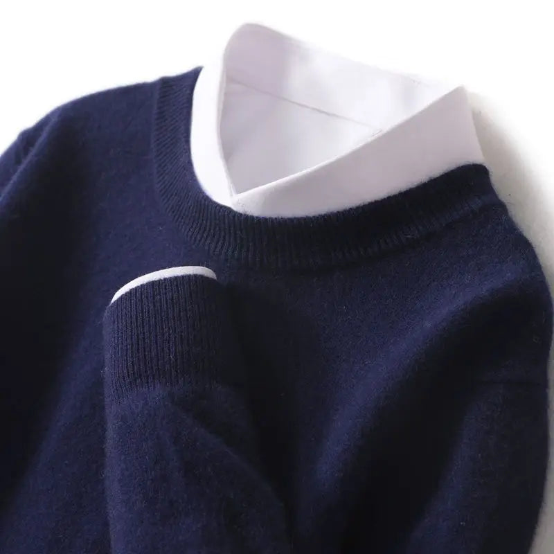Lysander - Men's Ribbed Cashmere Blend Crewneck Sweater