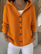 Mackenzie - Women's Hooded Button-Front Cardigan