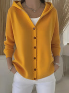 Mackenzie - Women's Hooded Button-Front Cardigan