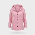 Mackenzie - Women's Hooded Button-Front Cardigan