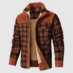 Marcella - Men's Plaid Shirt Jacket with Sherpa Lining