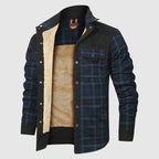 Marcella - Men's Plaid Shirt Jacket with Sherpa Lining