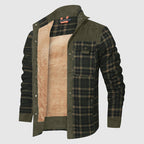Marcella - Men's Plaid Shirt Jacket with Sherpa Lining