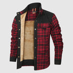 Marcella - Men's Plaid Shirt Jacket with Sherpa Lining