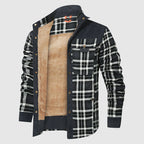 Marcella - Men's Plaid Shirt Jacket with Sherpa Lining
