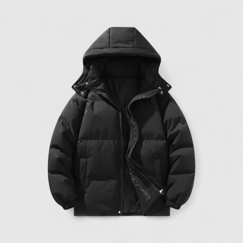 Marcus - Men's Quilted Puffer Jacket with Detachable Hood