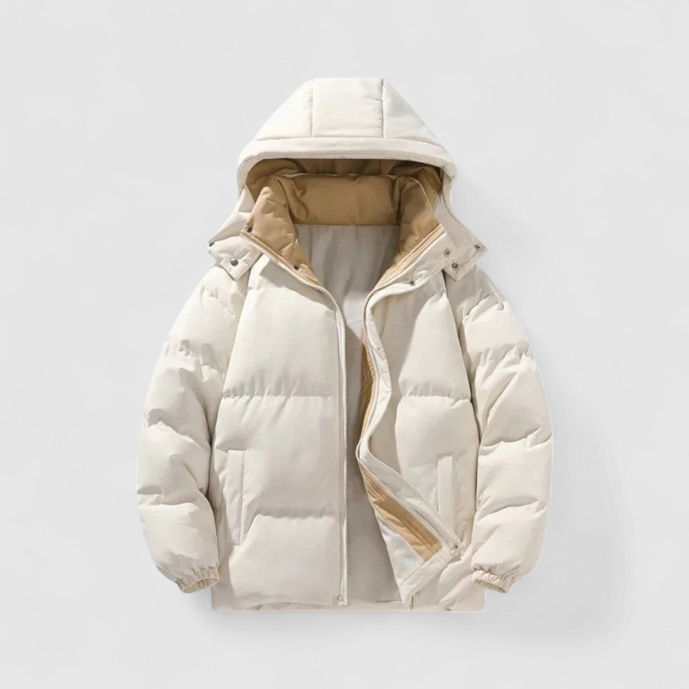 Marcus - Men's Quilted Puffer Jacket with Detachable Hood