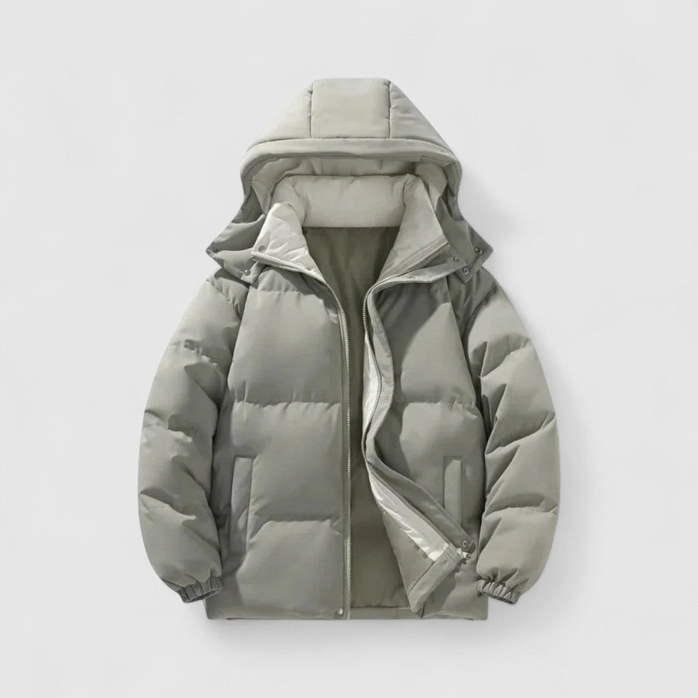 Marcus - Men's Quilted Puffer Jacket with Detachable Hood
