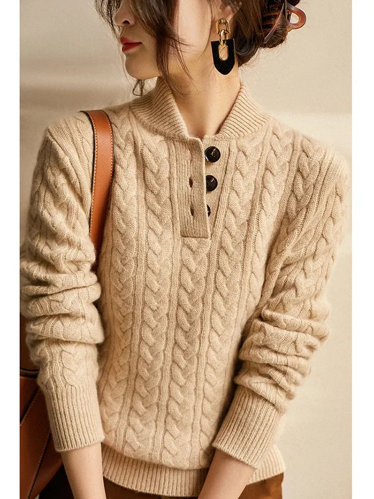 Margot - Women's Cable-Knit Pullover 