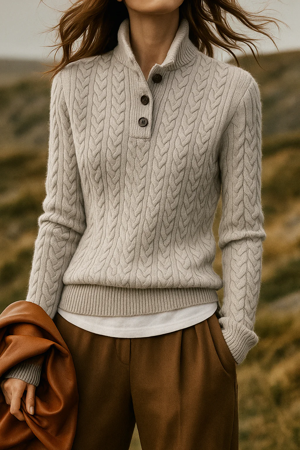 Margot - Women's Cable-Knit Pullover 