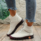Margot - Women's Lace-Up Ankle Boots with Whipstitched Sole