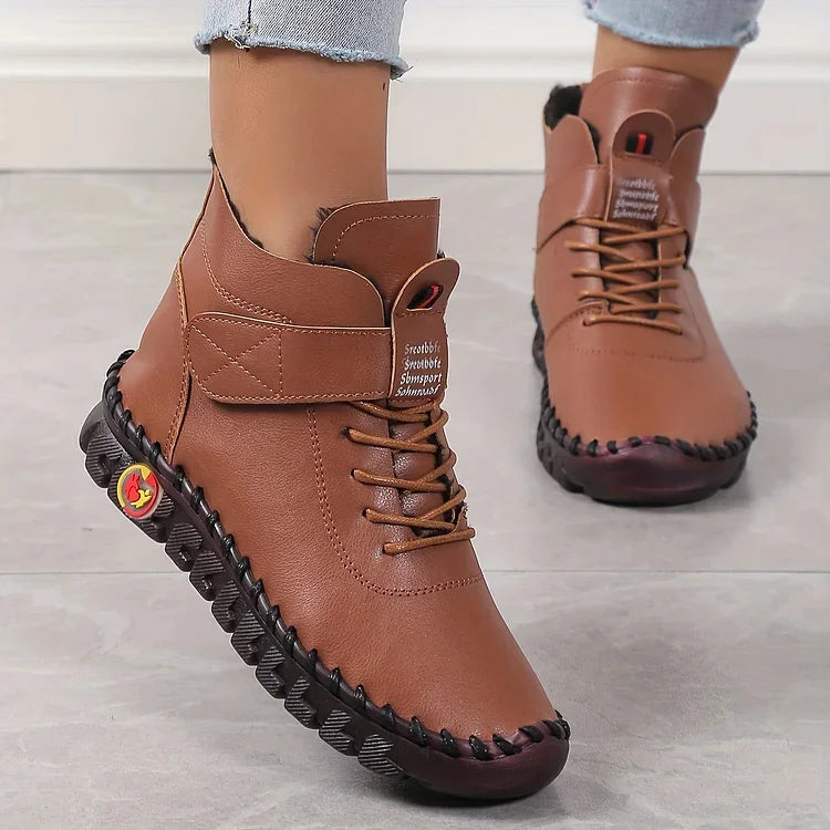 Margot - Women's Lace-Up Ankle Boots with Whipstitched Sole