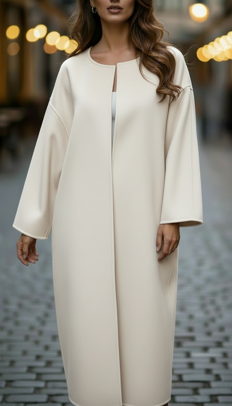 Margot - Women's Oversized Longline Coat with Asymmetrical Front