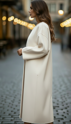 Margot - Women's Oversized Longline Coat with Asymmetrical Front