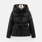 Marguerite - Women's Quilted Puffer Jacket with Belt