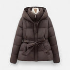 Marguerite - Women's Quilted Puffer Jacket with Belt