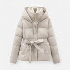 Marguerite - Women's Quilted Puffer Jacket with Belt