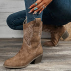 Marlena - Women's Western Embroidered Mid-Calf Boots
