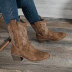 Marlena - Women's Western Embroidered Mid-Calf Boots