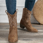 Marlena - Women's Western Embroidered Mid-Calf Boots