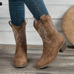 Marlena - Women's Western Embroidered Mid-Calf Boots