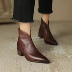 Marlene - Women's Pointed-Toe Ankle Boots with Stacked Heel