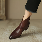 Marlene - Women's Pointed-Toe Ankle Boots with Stacked Heel