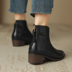 Marlene - Women's Pointed-Toe Ankle Boots with Stacked Heel