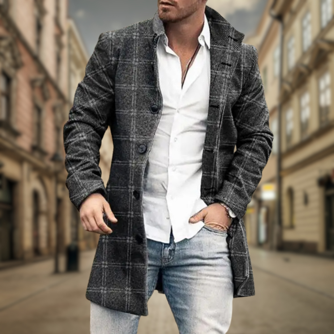 Matthieu - Men's Tailored Wool-Blend Overcoat