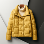 Meredith - Women's Button-Front Quilted Puffer Jacket