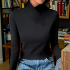 Minerva - Women's High-Neck Long-Sleeve Pullover
