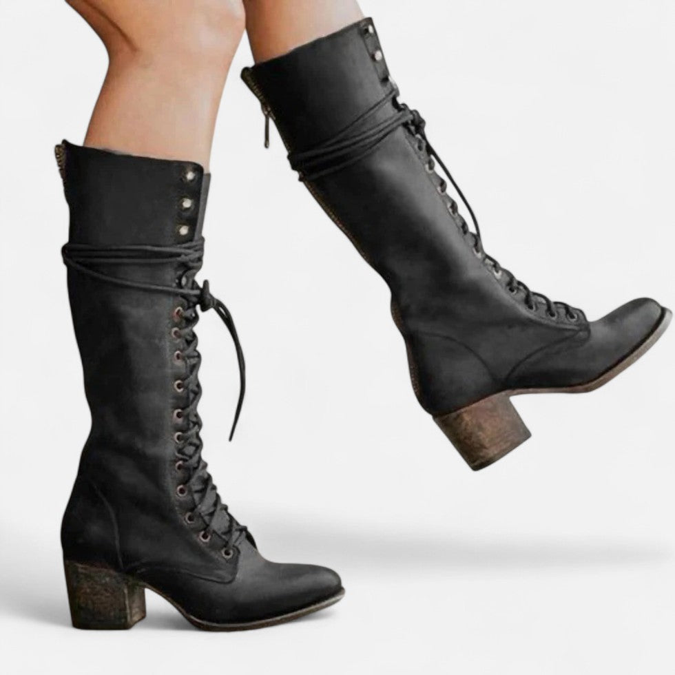 Natasha - Women's Lace-Up Knee-High Boot 