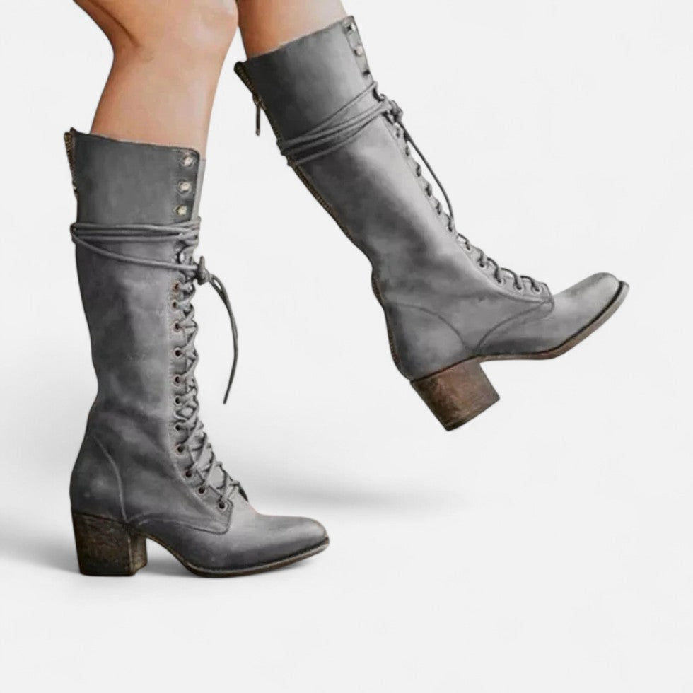 Natasha - Women's Lace-Up Knee-High Boot 