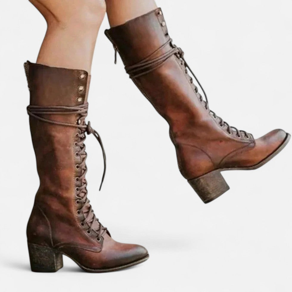 Natasha - Women's Lace-Up Knee-High Boot 